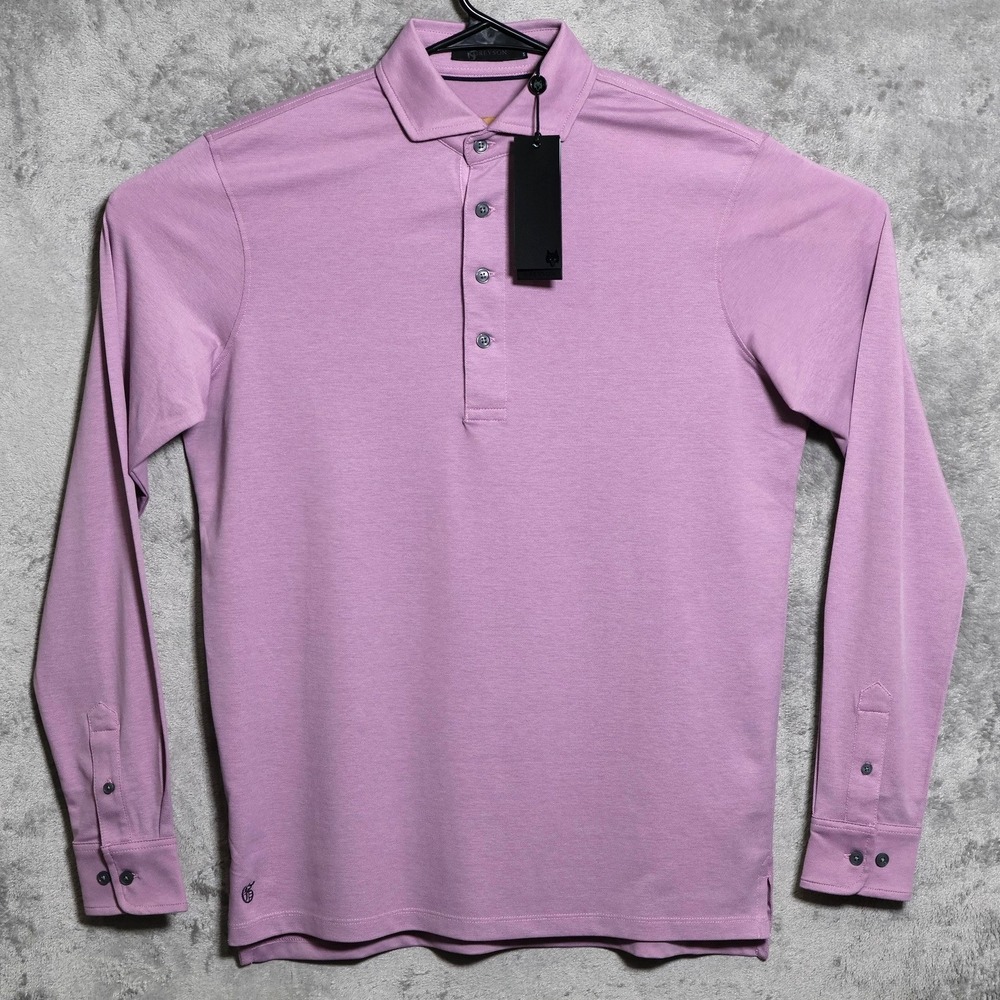Greyson Polo Shirt Mens Small Purple Willowherb Omaha Long Sleeve Preppy Golf